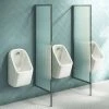 2 x Arezzo Fluted Glass Chrome Framed Urinal Partitions -Toilets Shop 2XAZCHFP2 p
