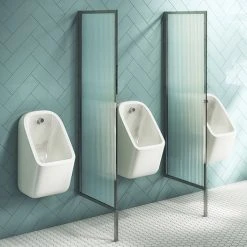 Toilets Shop 25 2 x Arezzo Fluted Glass Chrome Framed Urinal Partitions