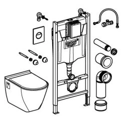 Grohe Solido Nova Cosmopolitan Complete WC 4 in 1 Pack + FREE TOILET ROLL HOLDER -Toilets Shop 38950000 D4 460