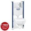 Grohe Solido Compact Bau Ceramic Rimless 5-in-1 Pack + FREE TOILET ROLL HOLDER -Toilets Shop 39900000 P1