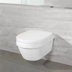 Villeroy and Boch Architectura DirectFlush Rimless Wall Hung Toilet + Soft Close Seat - 4687HR01 -Toilets Shop 4687HR01 D3 460
