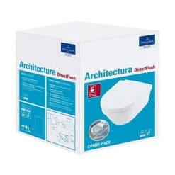 Villeroy and Boch Architectura DirectFlush Rimless Wall Hung Toilet + Soft Close Seat - 4694HR01 -Toilets Shop 4694HR01 D2 460
