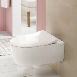 Villeroy and Boch Avento DirectFlush Rimless Wall Hung Toilet w/ Slim Soft Close Seat - 5656RS01 -Toilets Shop 5656RS01 D5 460