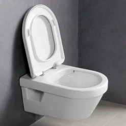 Villeroy and Boch Architectura DirectFlush Rimless Wall Hung Toilet + Soft Close Seat - 5684HR01 -Toilets Shop 5684HR01 D6 460