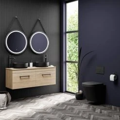 Arezzo Matt Black Rimless Wall Hung Toilet incl. Soft Close Seat -Toilets Shop AZ233WMB d6v1 460