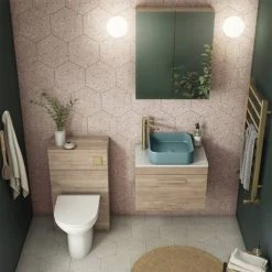 Arezzo 500 Rustic Oak WC Unit with Cistern + Modern Pan 10 Arezzo 500 Rustic Oak WC Unit with Cistern + Modern Pan -Toilets Shop AZ5WCOK d4 460