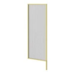 Arezzo Fluted Glass Brushed Brass Framed Urinal Partition 7 Arezzo Fluted Glass Brushed Brass Framed Urinal Partition -Toilets Shop AZBBFP1 detail02 460