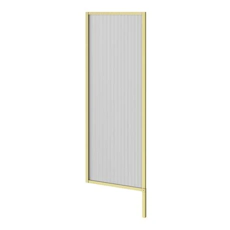 Arezzo Fluted Glass Brushed Brass Framed Urinal Partition 5 Arezzo Fluted Glass Brushed Brass Framed Urinal Partition - Image 3