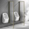 2 x Arezzo Fluted Glass Brushed Brass Framed Urinal Partitions -Toilets Shop AZBBFP2 p
