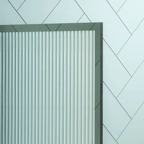 Arezzo Fluted Glass Chrome Framed Urinal Partition 4 Arezzo Fluted Glass Chrome Framed Urinal Partition - Image 2