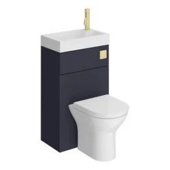 Arezzo Matt Blue Combined 2-In-1 Wash Basin & Toilet (500mm Wide x 300mm) incl. Brushed Brass Flush 12 Arezzo Matt Blue Combined 2-In-1 Wash Basin & Toilet (500mm Wide x 300mm) incl. Brushed Brass Flush -Toilets Shop AZCOMBWCB d7 460