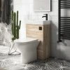 Arezzo Rustic Oak 2-In-1 Wash Basin & Toilet (500mm Wide x 300mm) incl. Black Flush 1 Arezzo Rustic Oak 2-In-1 Wash Basin & Toilet (500mm Wide x 300mm) incl. Black Flush -Toilets Shop AZCOMBWCOK p