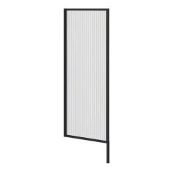 Arezzo Fluted Glass Matt Black Framed Urinal Partition -Toilets Shop AZMBFP1 detail2 460