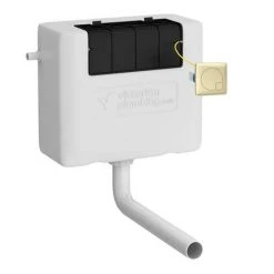 Venice Abstract White Complete Toilet Unit w. Pan, Cistern + Brushed Brass Flush -Toilets Shop AZSQBBPK n l 460