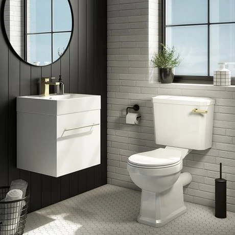 Arezzo Traditional Toilet with Brushed Brass Lever 7 Arezzo Traditional Toilet with Brushed Brass Lever - Image 5