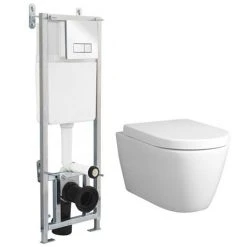 Dual Flush Concealed WC Cistern with Wall Hung Frame + Arezzo Toilet -Toilets Shop AZWNPF nd5 460