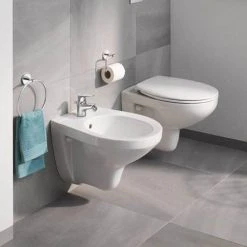 Grohe Bau Rimless Wall Hung Toilet with Soft Close Seat + FREE TOILET ROLL HOLDER 11 Grohe Bau Rimless Wall Hung Toilet with Soft Close Seat + FREE TOILET ROLL HOLDER -Toilets Shop BAUWHWC D4 460