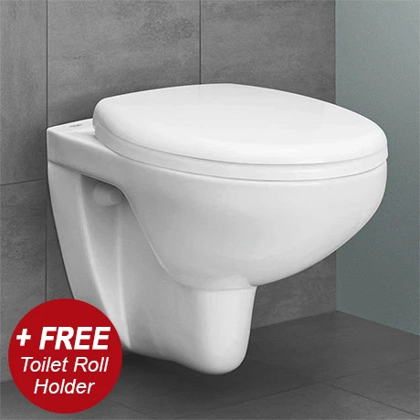 Grohe Bau Rimless Wall Hung Toilet with Soft Close Seat + FREE TOILET ROLL HOLDER 3 Grohe Bau Rimless Wall Hung Toilet with Soft Close Seat + FREE TOILET ROLL HOLDER