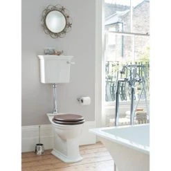 Heritage - Blenheim Low-level WC & Gold Flush Pack - Various Lever Options -Toilets Shop BL LL CHR D1NN 460