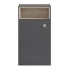Hudson Reed Coast 600mm WC Unit with Open Shelf - Grey Gloss/Driftwood -Toilets Shop BM COGDW WCOS P