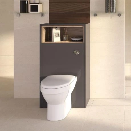 Hudson Reed Coast 600mm WC Unit with Open Shelf - Gloss White/Coco Bolo 3 Hudson Reed Coast 600mm WC Unit with Open Shelf - Gloss White/Coco Bolo - Image 2