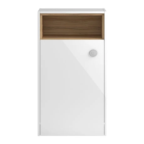 Hudson Reed Coast 600mm WC Unit with Open Shelf - Gloss White/Coco Bolo 2 Hudson Reed Coast 600mm WC Unit with Open Shelf - Gloss White/Coco Bolo