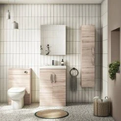 Brooklyn Natural Oak WC Unit + Cistern (500mm Wide) -Toilets Shop BWC5N n d4 460