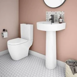 Bianco Close Coupled Modern Toilet + Soft Close Seat -Toilets Shop BWCSC d4 460