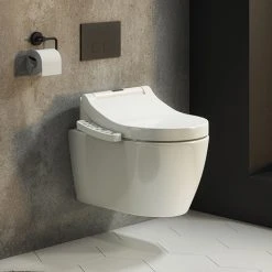 Toilets Shop 62 Bianco Wall Hung Smart Toilet with Bidet Wash Function, Heated Seat + Dryer