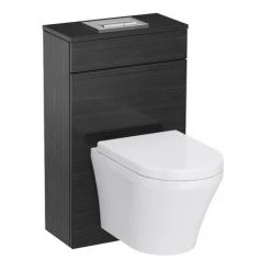 Brooklyn Black WC Unit incl. Cistern Frame, Flush Plate + Wall Hung Pan