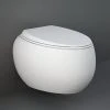 RAK Cloud Rimless Wall Hung Pan + Soft Close Seat - Matt White -Toilets Shop CLOWHMW P