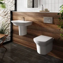 Hudson Reed Maya Wall Hung Pan with Soft Close Seat - CLT007 -Toilets Shop CLT007 d3 460