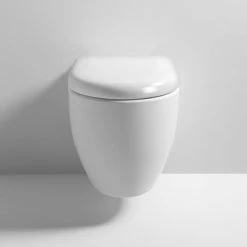Hudson Reed Round Wall Hung Pan + Top-Fix Soft-Close Seat - CPA004 -Toilets Shop CPA004 d2 460