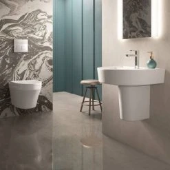 Hudson Reed Luna Round Wall Hung Toilet inc. Soft Close Seat 7 Hudson Reed Luna Round Wall Hung Toilet inc. Soft Close Seat -Toilets Shop CPA027 d2 460