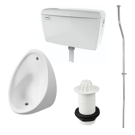Cove Exposed Urinal Pack with 1 x 400mm Urinal Bowl + Plastic Cistern 3 Cove Exposed Urinal Pack with 1 x 400mm Urinal Bowl + Plastic Cistern