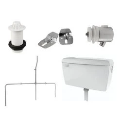 Cove Exposed Urinal Pack with 3 x 500mm Urinal Bowls + Plastic Cistern -Toilets Shop CVU4PAK3P d1 460