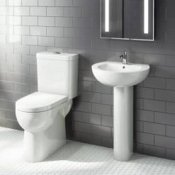 Cove Comfort Height Close Coupled Toilet + Soft Close Seat -Toilets Shop CVWCCH d2 460
