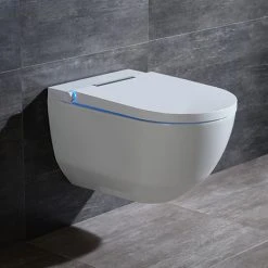 Toilets Shop 48 Cruze Wall Hung Smart Toilet with Bidet Wash Function, Heated Seat + Dryer