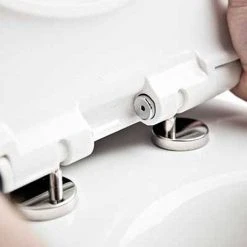 Twyford E100 Round Wall Hung WC + Soft Close Seat -Toilets Shop E17857WH D5 460