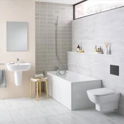 Ideal Standard Studio Echo Toilet + Concealed WC Cistern with Wall Hung Frame (Black Flush Plate) -Toilets Shop ISSETB2 D1 460