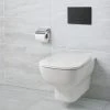 Ideal Standard Studio Echo Toilet + Concealed WC Cistern with Wall Hung Frame (Black Flush Plate) -Toilets Shop ISSETB2 P