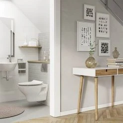 Crosswater Kai Wall Hung Pan + Soft Close Thin Seat -Toilets Shop KAI WC3 D2 460