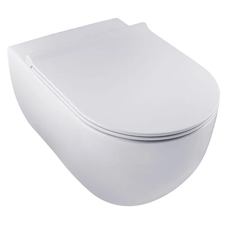 BagnoDesign Koy Matt White Rimless Wall Hung Toilet with Soft Close Seat 3 BagnoDesign Koy Matt White Rimless Wall Hung Toilet with Soft Close Seat