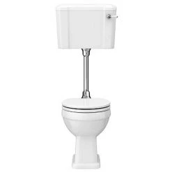 Milton Traditional Comfort Height Mid-Level Toilet + White Soft Close Seat -Toilets Shop MMLWT d2 460
