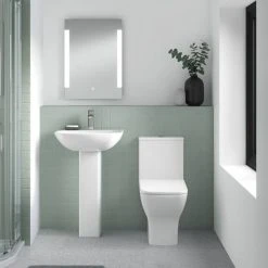 Nuie Ava Rimless Short Projection Close Coupled Toilet + Soft Close Seat - NCG450 -Toilets Shop NCG450 d3 460