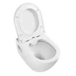 Nova Rimless Round Wall Hung Pan w. Soft Close Seat -Toilets Shop NVWH56 d2 460