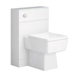 Nova High Gloss White BTW WC Unit incl. Cistern + Square Pan W500 x D200mm