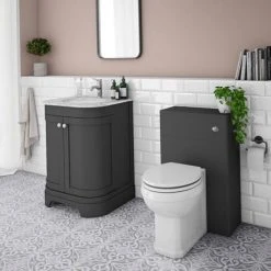 Period Bathroom Co. 500mm Dark Grey Toilet Unit with Cistern + Traditional Pan 12 Period Bathroom Co. 500mm Dark Grey Toilet Unit with Cistern + Traditional Pan -Toilets Shop PBC5DGWC d5 460