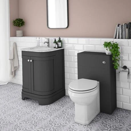 Period Bathroom Co. 500mm Dark Grey Toilet Unit with Cistern + Traditional Pan 7 Period Bathroom Co. 500mm Dark Grey Toilet Unit with Cistern + Traditional Pan - Image 5