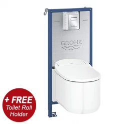Grohe Rapid SLX 1.13m Frame / Sensia Arena Smart Complete WC 5 in 1 Pack + FREE TOILET ROLL HOLDER